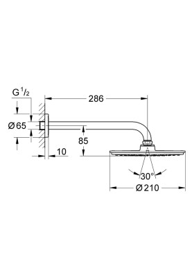 Rainshower Cosmopolitan 210 Верхній душ з душовим кронштейном 286 мм (26052000)