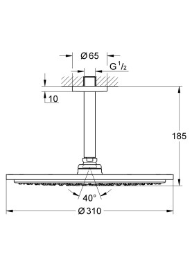 Rainshower Cosmopolitan 310 Набір 142 мм верхнього душу настінного монтажу, 1 режим (26067000)