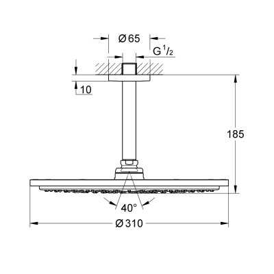 Rainshower Cosmopolitan 310 Набір 142 мм верхнього душу настінного монтажу, 1 режим (26067000)