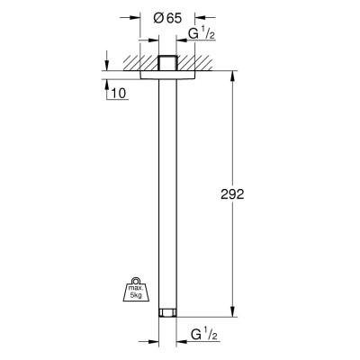 Rainshower Стельовый душовий кронштейн 292 мм (28497000)