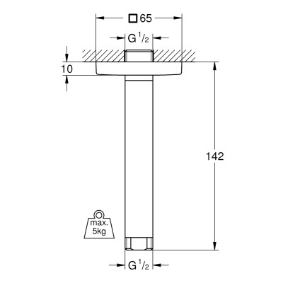 Rainshower Стельовий душовий кронштейн 142 мм (27485000)