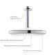 Tempesta 250 Cube Верхній душ з кронштейном до стелі з WaterSaving (26688000 )