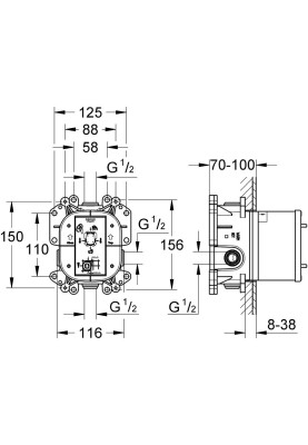GROHE Rapido E Універсальний одноважільний змішувач прихованого монтажу (35501000)