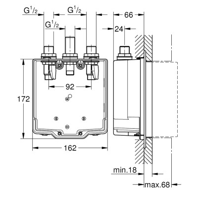 Eurosmart Cosmopolitan T Прихований монтажний блок (36322001)
