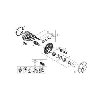 SmartControl Змішувач прихованого монтажу з 3 кнопками керування (29146000)