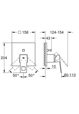 Eurocube Одноважільний змішувач на 2 виходи (24062000)