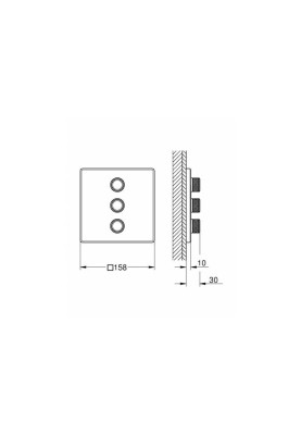 Grohtherm SmartControl Комплект верхньої монтажної частини для вентиля на 3 виходи (29127000