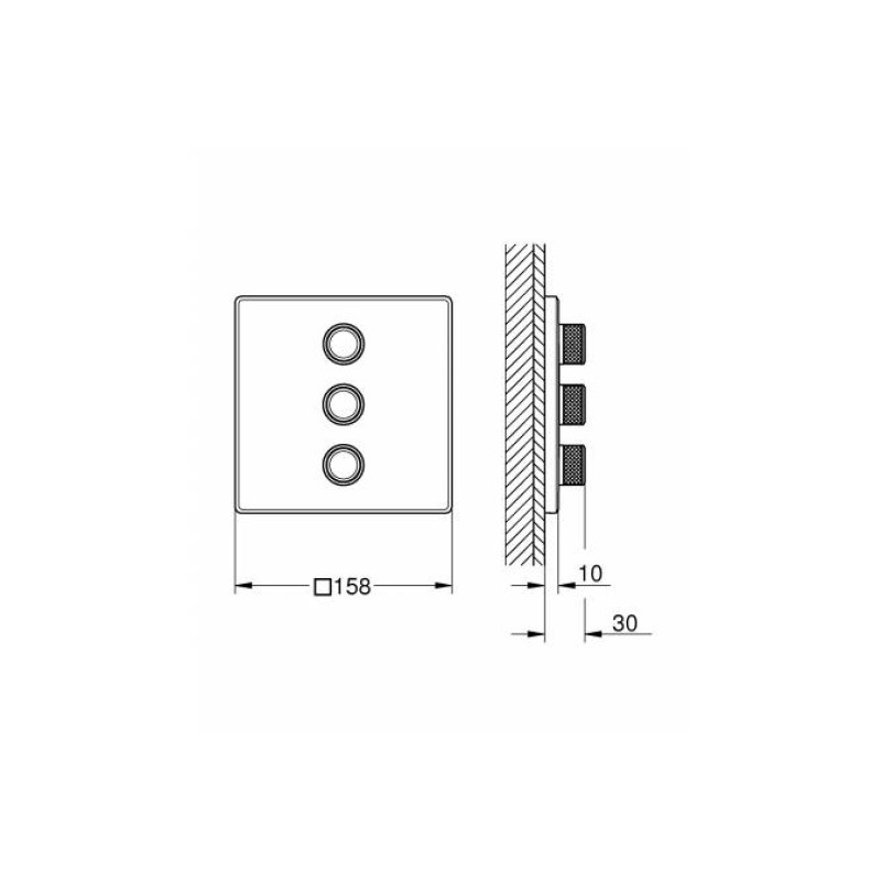 Grohtherm SmartControl Комплект верхньої монтажної частини для вентиля на 3 виходи (29127000