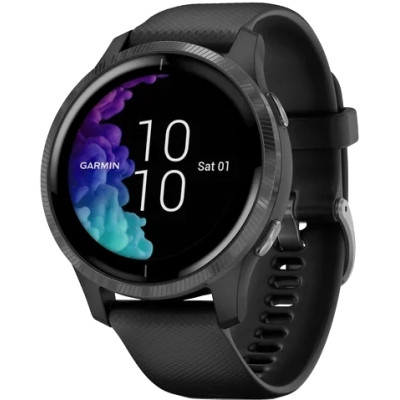 Спортивний годинник Garmin Venu Slate Stainless Steel Bezel w. Black and Silicone B. (010-02173-11)