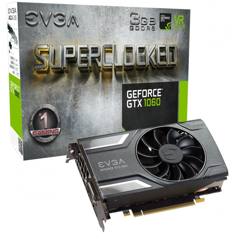 Відеокарта EVGA GeForce GTX 1060 3GB SC GAMING (03G-P4-6162-KR)