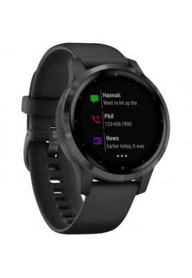 Смарт-годинник Garmin vivoactive 4S Slate Stainless Steel Bezel w. Black and Silicone B. (010-02172-11)