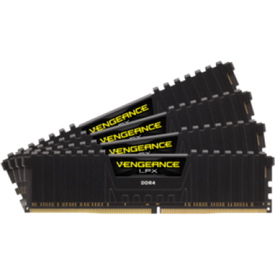 Пам'ять Corsair 64 GB (4x16GB) DDR4 3200 MHz Vengeance LPX Black (CMK64GX4M4B3200C16) + Vengeance Airflow