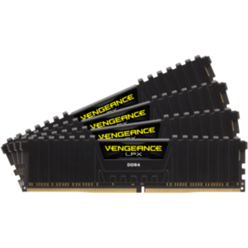 Пам'ять Corsair 64 GB (4x16GB) DDR4 3200 MHz Vengeance LPX Black (CMK64GX4M4B3200C16) + Vengeance Airflow