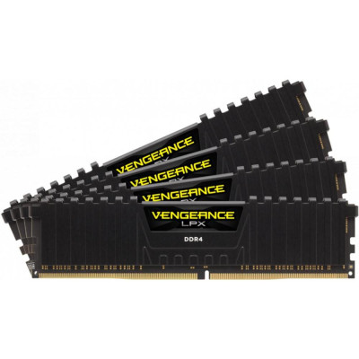 Пам'ять Corsair 32 GB (4x8GB) DDR4 2400 MHz Vengeance LPX Black (CMK32GX4M4A2400C14)