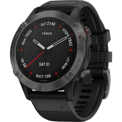 Спортивний годинник Garmin Fenix 6 Sapphire Сarbon Grey DLC with Black Band (010-02158-11/10)