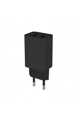 Мережевий зарядний пристрій ColorWay (2USB;2.1A) Black (CW-CHS015-BK)