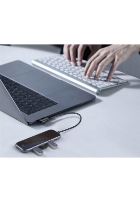 Концентратор USB-C Baseus 3хUSB3.0, USB-C, HDMI Grey (CAHUB-BZ0G)