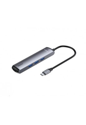 Концентратор USB-C Baseus Mechanical Eye 6 in 1 Smart Grey (CAHUB-J0G)