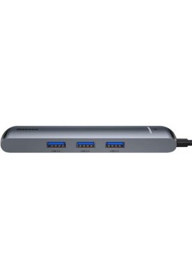 Концентратор USB-C Baseus Mechanical Eye 6 in 1 Smart Grey (CAHUB-J0G)