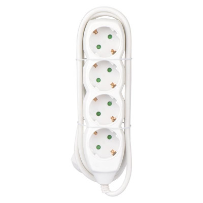 Фільтр живлення Emos (P0421) 4 розетки, 1.5м, White