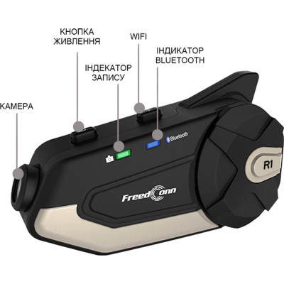Bluetooth-мотогарнітура для шолома FreedConn R1 з камерою (fdr1cam)