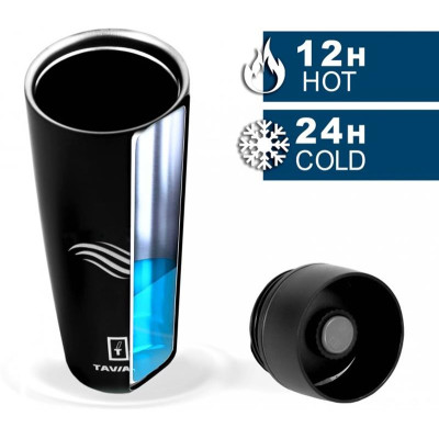 Термопляшка Tavialo 460 мл матовий чорний + 2 ущільнювальних кільця (190460101) Термопляшка Tavialo 460 мл матовий чорний + 2 ущільнювальних кільця (190460101)