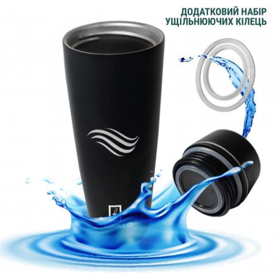 Термопляшка Tavialo 460 мл матовий чорний + 2 ущільнювальних кільця (190460101) Термопляшка Tavialo 460 мл матовий чорний + 2 ущільнювальних кільця (190460101)