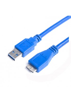 Кабель ProLogix USB - micro USB Type-B V 3.0 (M/M), 0.5 м, синій (PR-USB-P-12-30-05m)