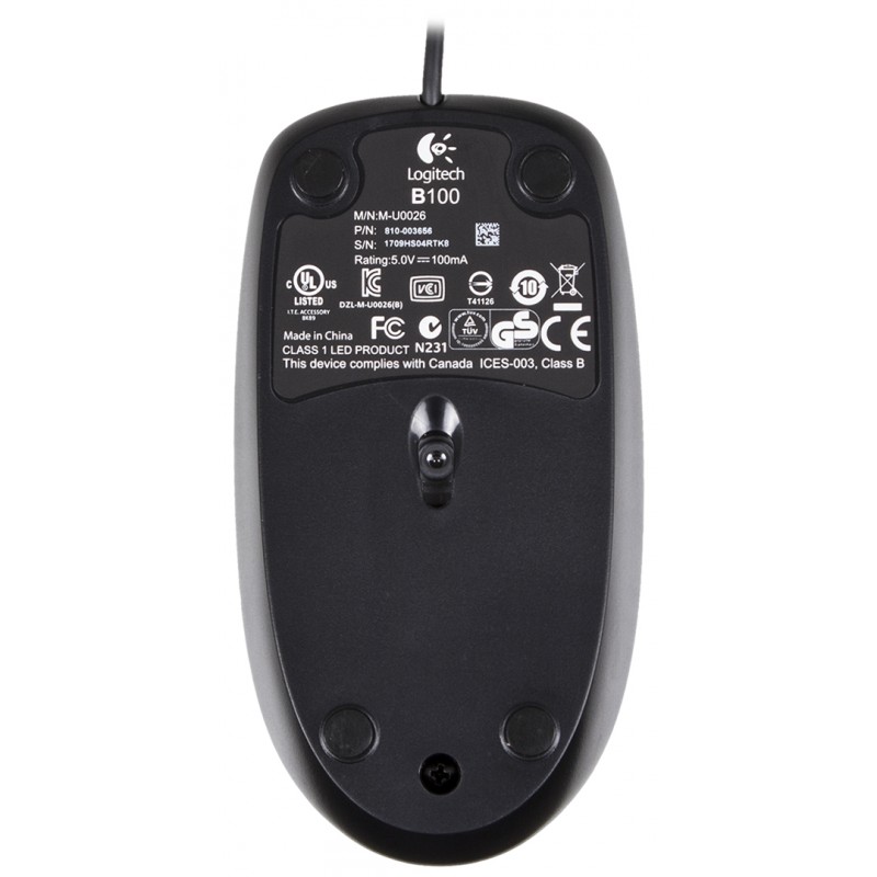 Миша Logitech B100 Black (910-003357)