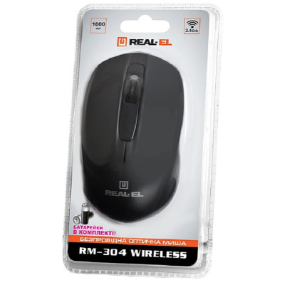Мишка бездротова REAL-EL RM-304 Black USB