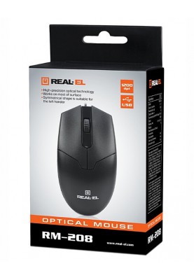 Миша REAL-EL RM-208 Black (EL123200030)