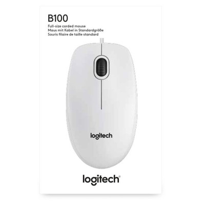 Миша Logitech B100 White (910-003360)