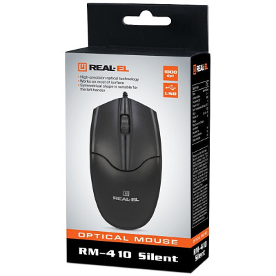 Мишка REAL-EL RM-410 Silent Black (EL123200025)
