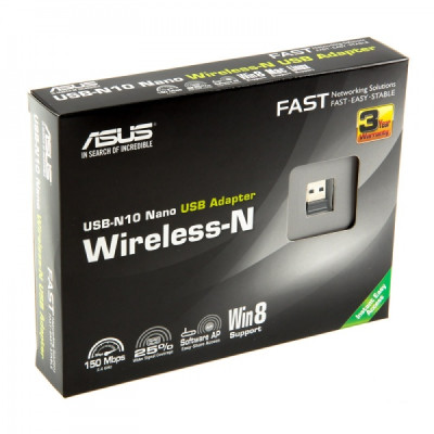 Бездротовий адаптер Asus USB-N10 Nano B1 (90IG05E0-MO0R00) Бездротовий адаптер Asus USB-N10 Nano B1 (90IG05E0-MO0R00)