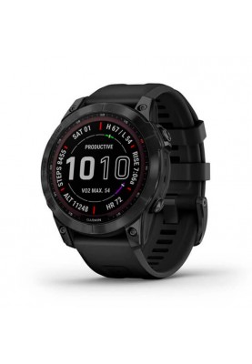 Смарт-годинник Garmin Fenix 7 Sapphire Solar Black DLC Titanium with Black Band (010-02540-34)