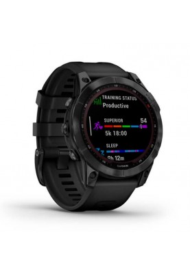 Смарт-годинник Garmin Fenix 7 Sapphire Solar Black DLC Titanium with Black Band (010-02540-34)