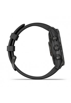 Смарт-годинник Garmin Fenix 7 Sapphire Solar Carbon Gray DLC Titanium with Black Band (010-02540-20)