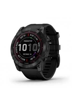 Смарт-годинник Garmin Fenix 7X Sapphire Solar Black DLC Titanium with Black Band (010-02541-22)