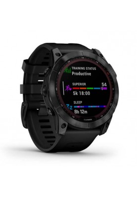 Смарт-годинник Garmin Fenix 7X Sapphire Solar Black DLC Titanium with Black Band (010-02541-22)