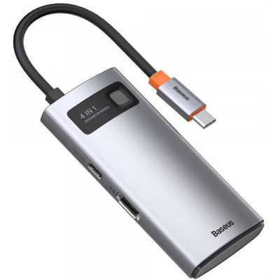 Концентратор USB-C Baseus Metal Gleam Series 4in1 Gray (CAHUB-CY0G)