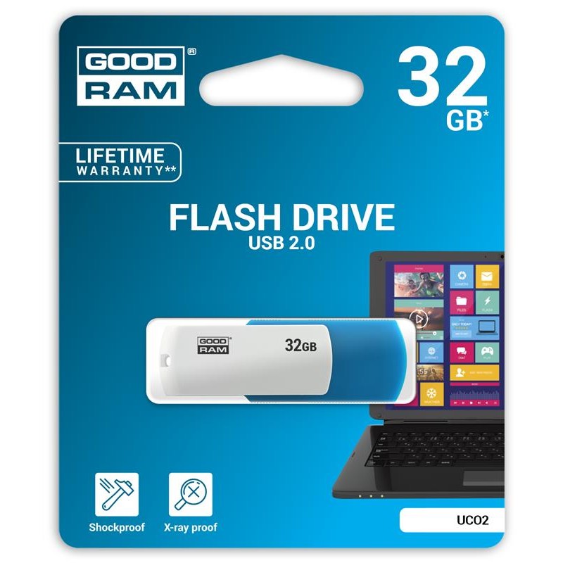 Флеш-накопичувач USB 32GB GOODRAM UCO2 (Colour Mix) Blue/White (UCO2-0320MXR11)