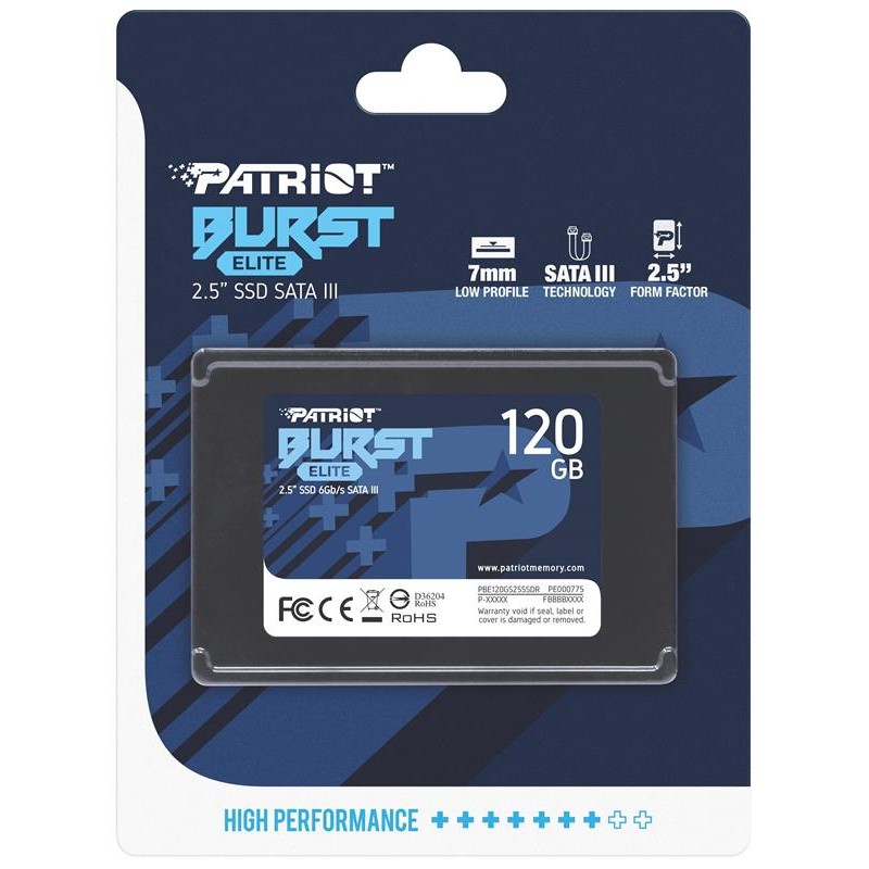 Накопичувач SSD  120GB Patriot Burst Elite 2.5" SATAIII TLC (PBE120GS25SSDR)