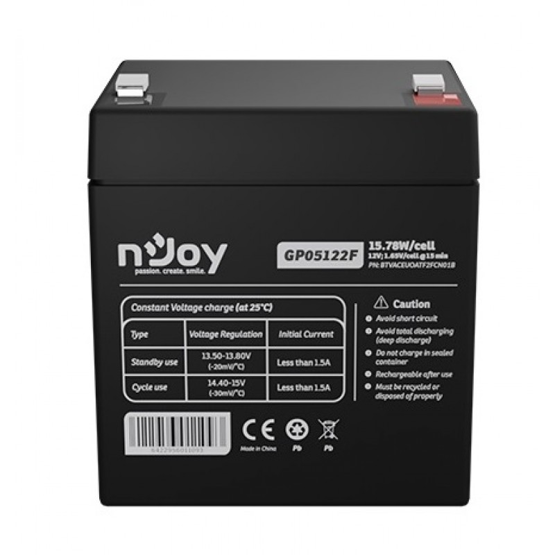 Акумуляторна батарея Njoy GP05122F 12V 5AH (BTVACEUOATF2FCN01B) AGM