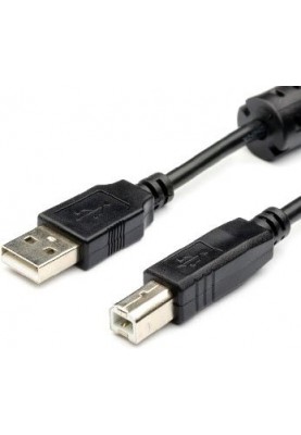 Кабель Atcom USB - USB Type-B V 2.0 (M/M), 1.5 м, ферит, чорний (5474)