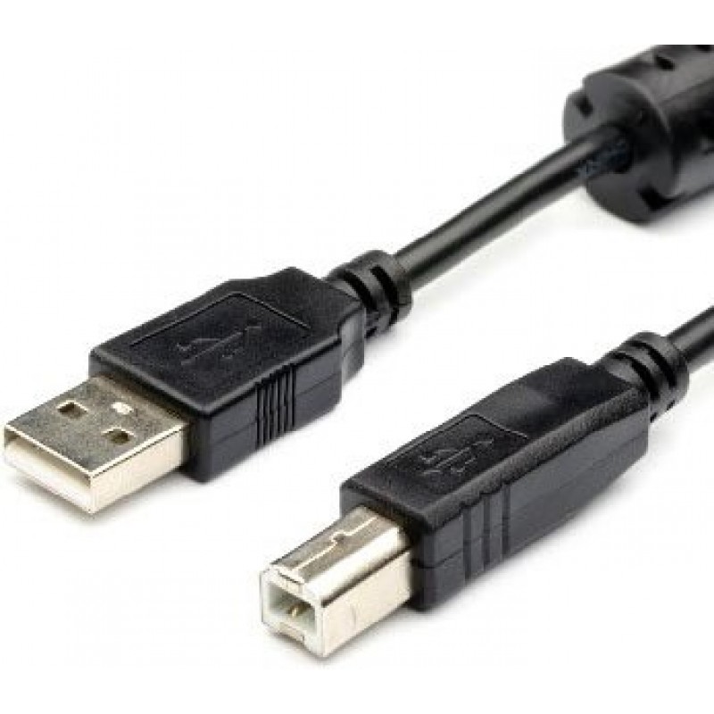 Кабель Atcom USB - USB Type-B V 2.0 (M/M), 1.5 м, ферит, чорний (5474)