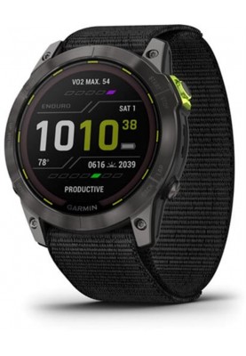 Смарт-годинник Garmin Enduro 2 Sapphire Carbon Gray DLC Titanium with Black UltraFit Nylon Strap (010-02754-00)