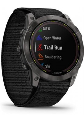 Смарт-годинник Garmin Enduro 2 Sapphire Carbon Gray DLC Titanium with Black UltraFit Nylon Strap (010-02754-00)