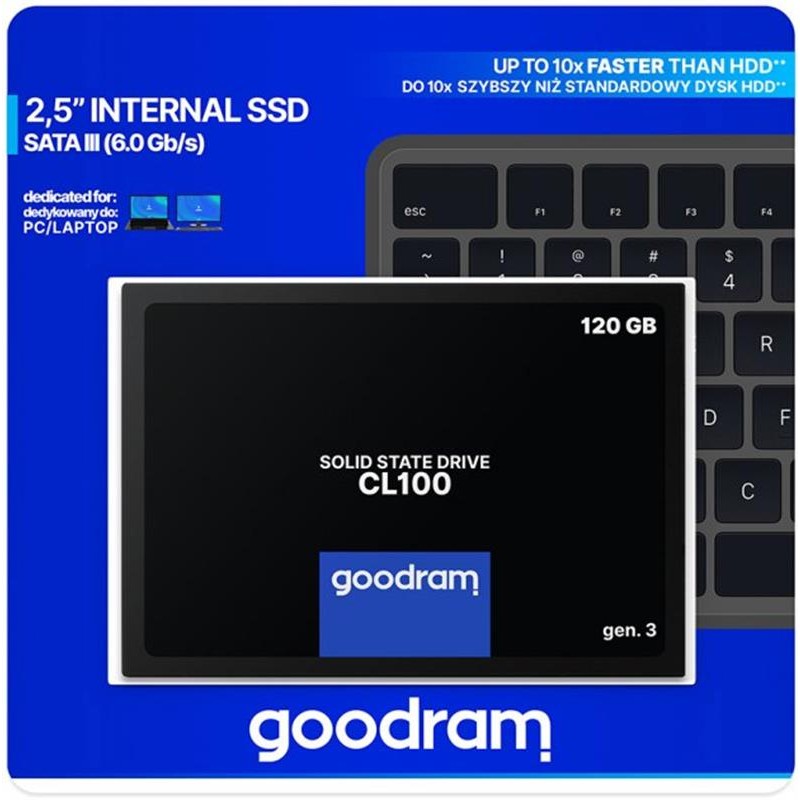 Накопичувач SSD  120GB Goodram CL100 GEN.3 2.5" SATAIII TLC (SSDPR-CL100-120-G3)