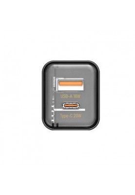 Зарядний пристрій Proda Xinrui A49 Fast Cherge 20W + Quick Charge 3.0 USB, Type-C PD Black