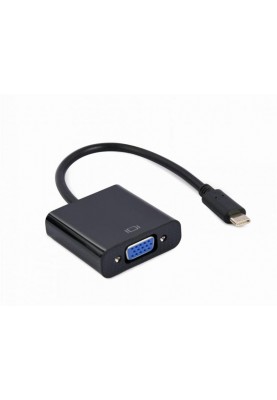 Адаптер Cablexpert USB Type-C - VGA (M/F), 0.15 м, чорний (A-CM-VGAF-01)